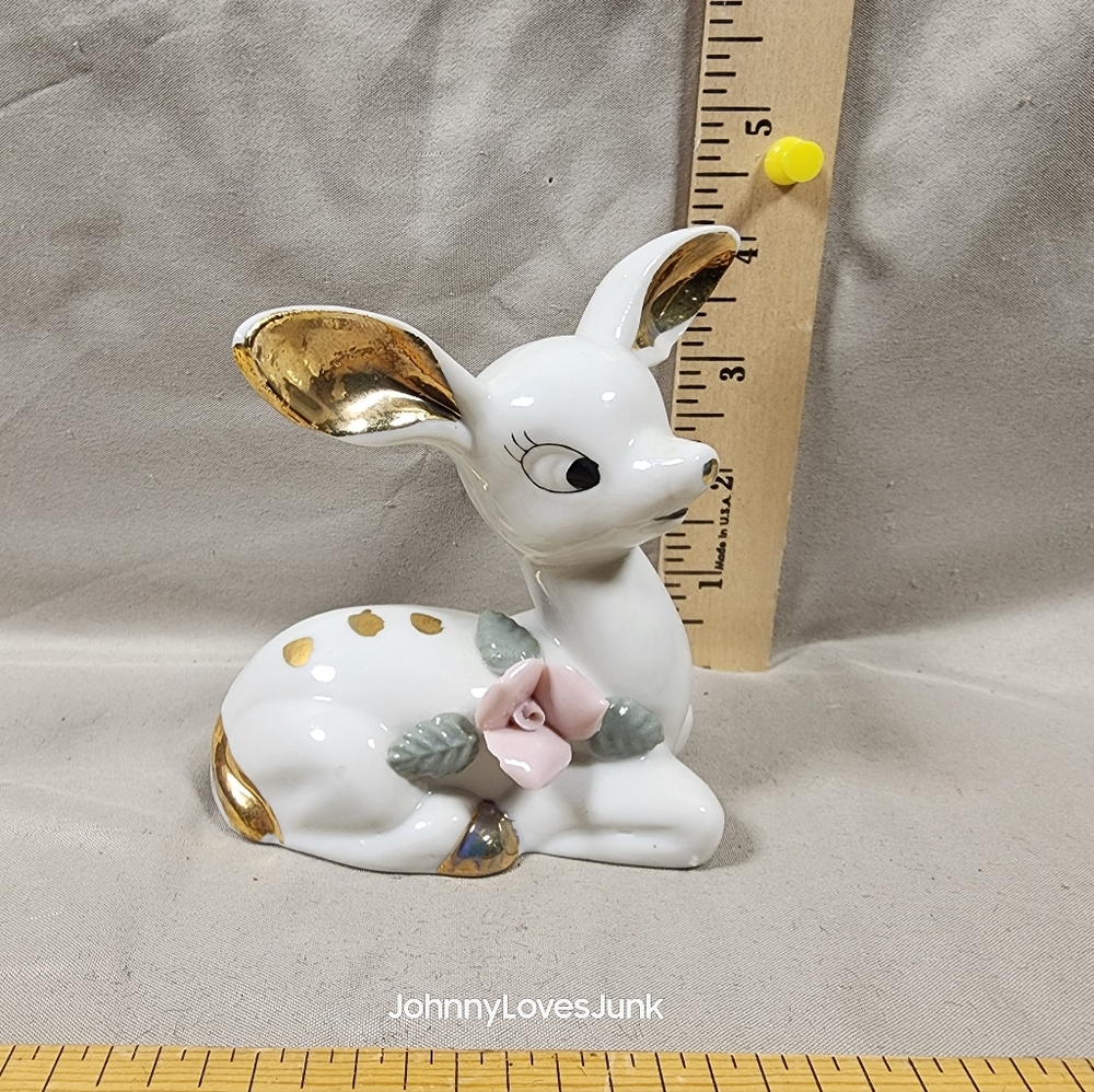 Antique Thames 1950's Chase Deer Porcelain Figurine Made In Japan